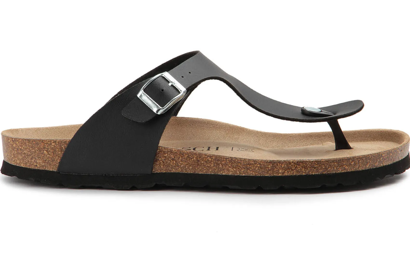 Zehentrenner|Sandalen|Horsch Schuhe Pantolette in Übergrößen Schwarz