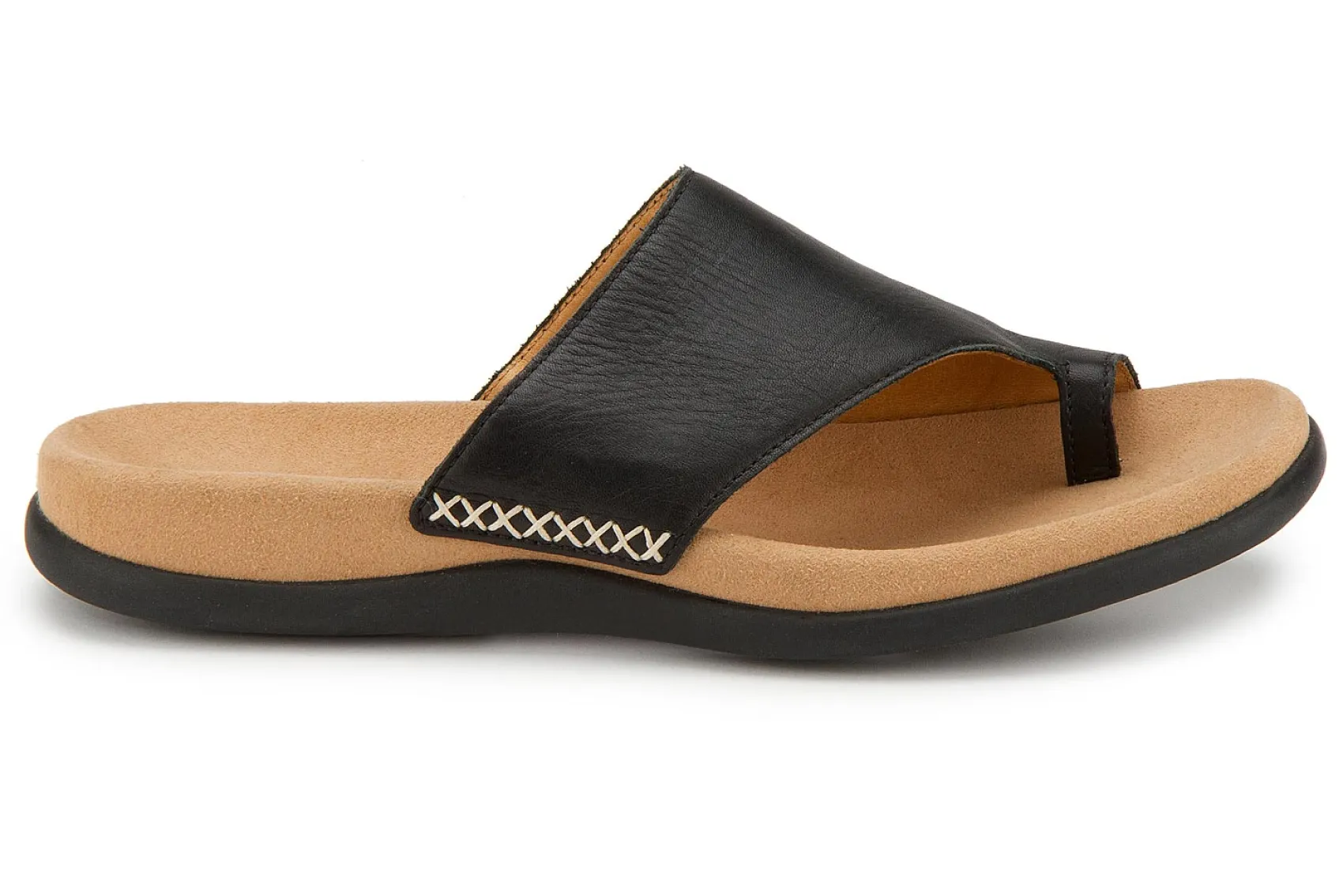 Zehentrenner|Sandalen|Gabor Pantolette in Übergrößen Schwarz