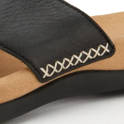 Zehentrenner|Sandalen|Gabor Pantolette in Übergrößen Schwarz