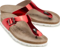 Zehentrenner|Sandalen|Horsch Schuhe Pantolette in Untergrößen Rot