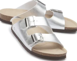 Sandalen|Pantoletten|Horsch Schuhe Pantolette in Untergrößen Silber