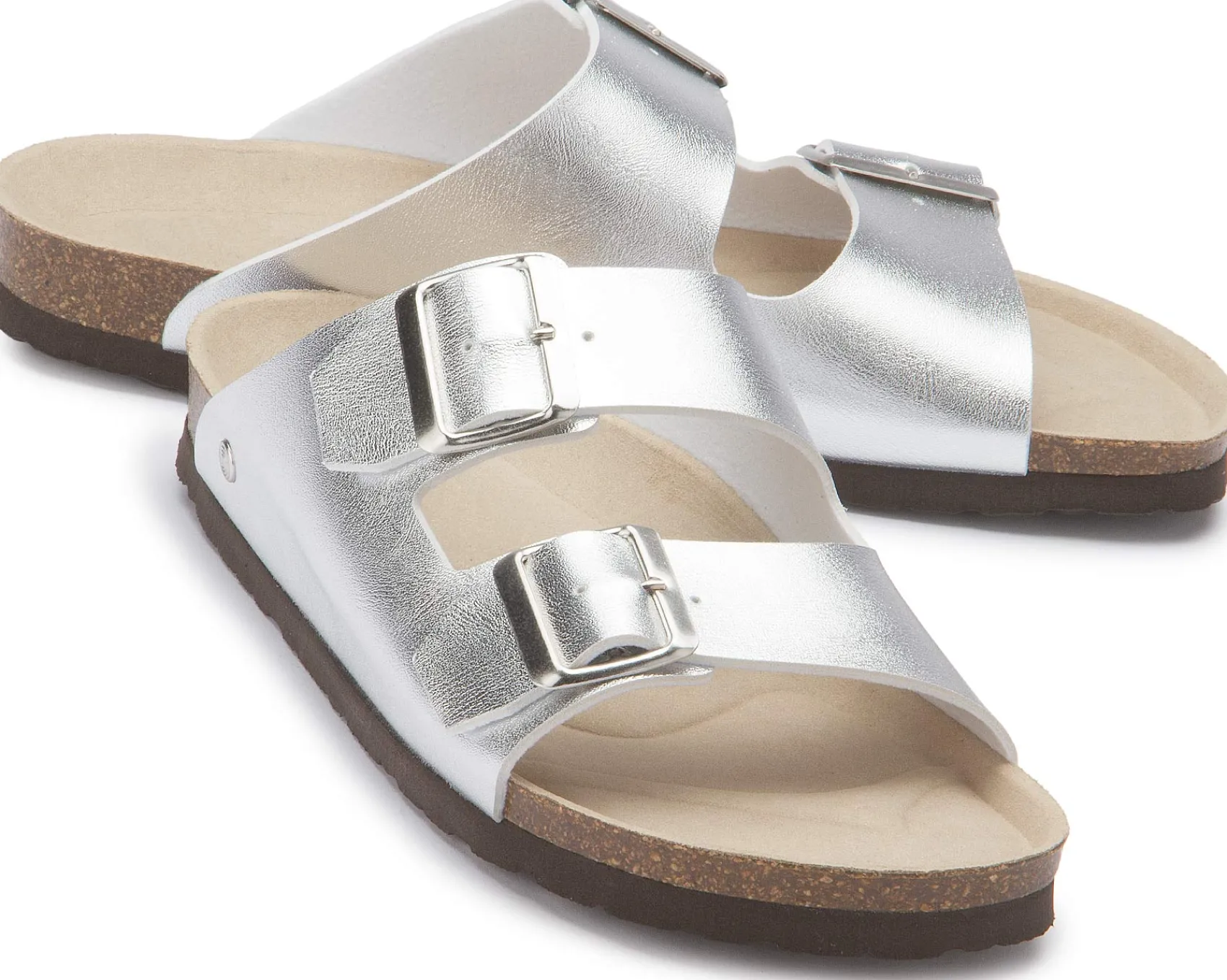 Sandalen|Pantoletten|Horsch Schuhe Pantolette in Untergrößen Silber