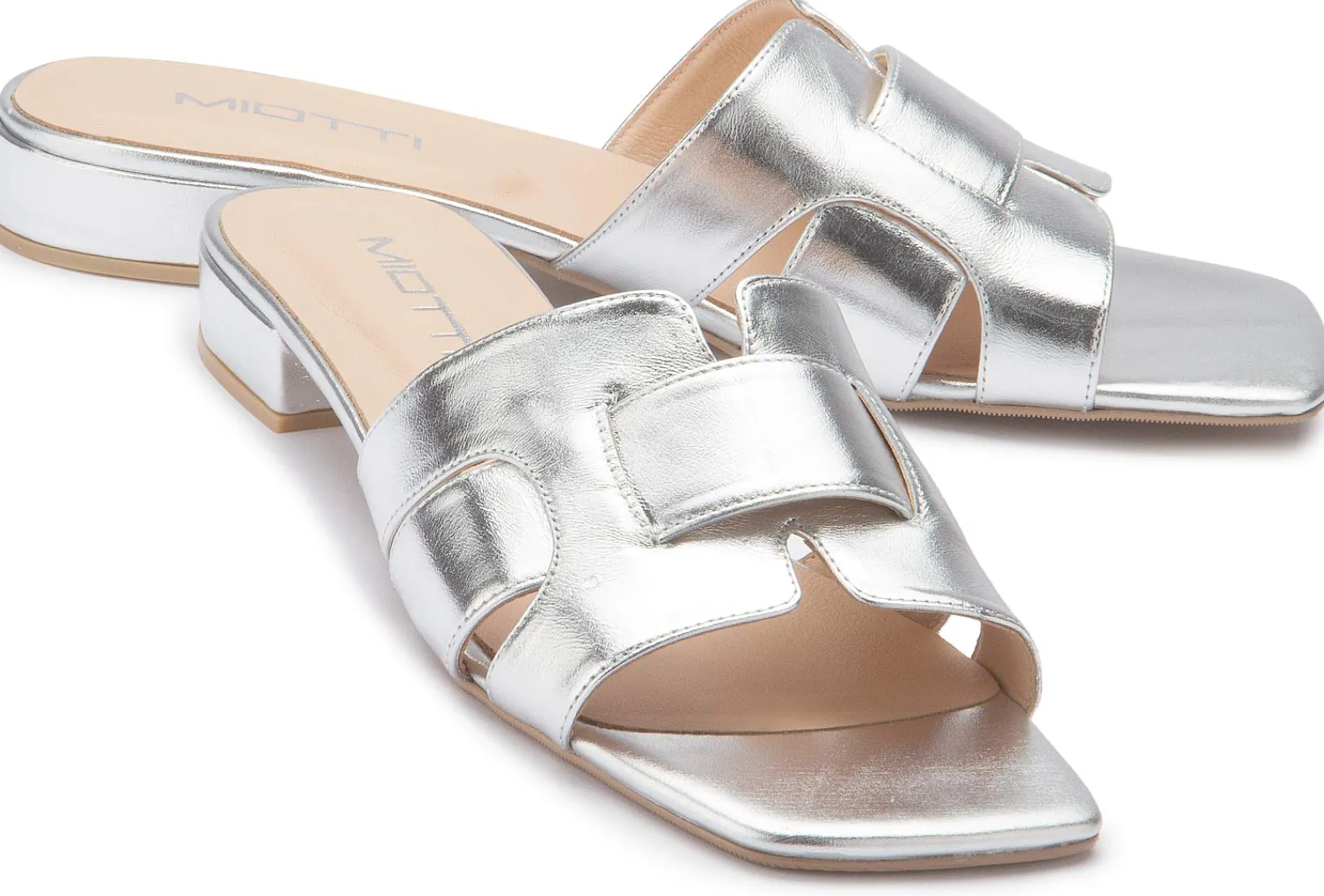 Sandalen|Pantoletten|Horsch Schuhe Pantolette in Untergrößen Silber