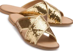 Sandalen|Pantoletten|Horsch Schuhe Pantolette in Untergrößen Gold