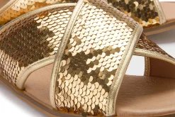 Sandalen|Pantoletten|Horsch Schuhe Pantolette in Untergrößen Gold