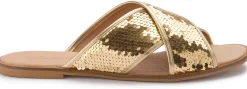 Sandalen|Pantoletten|Horsch Schuhe Pantolette in Untergrößen Gold