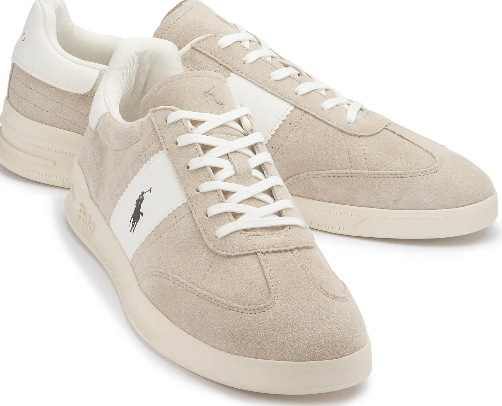 Sneaker|Schnürschuhe|Horsch Schuhe POLO Sneaker in Übergrößen Beige