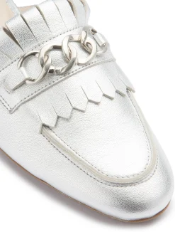 Sandalen|Pantoletten|Horsch Schuhe Sabot in Übergrößen Silber
