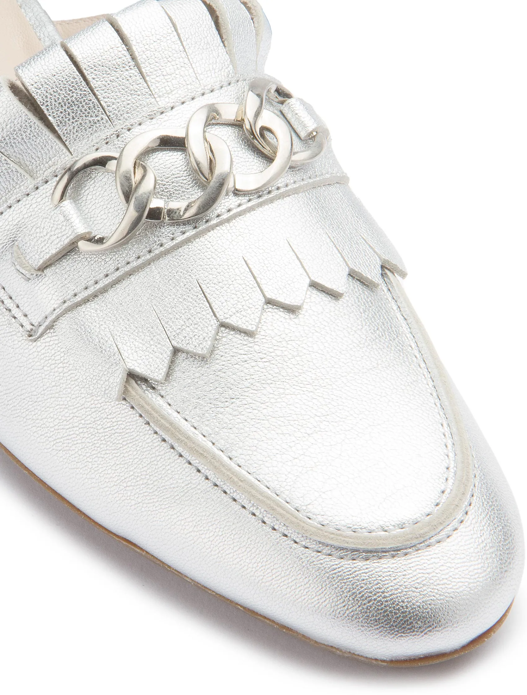 Sandalen|Pantoletten|Horsch Schuhe Sabot in Übergrößen Silber