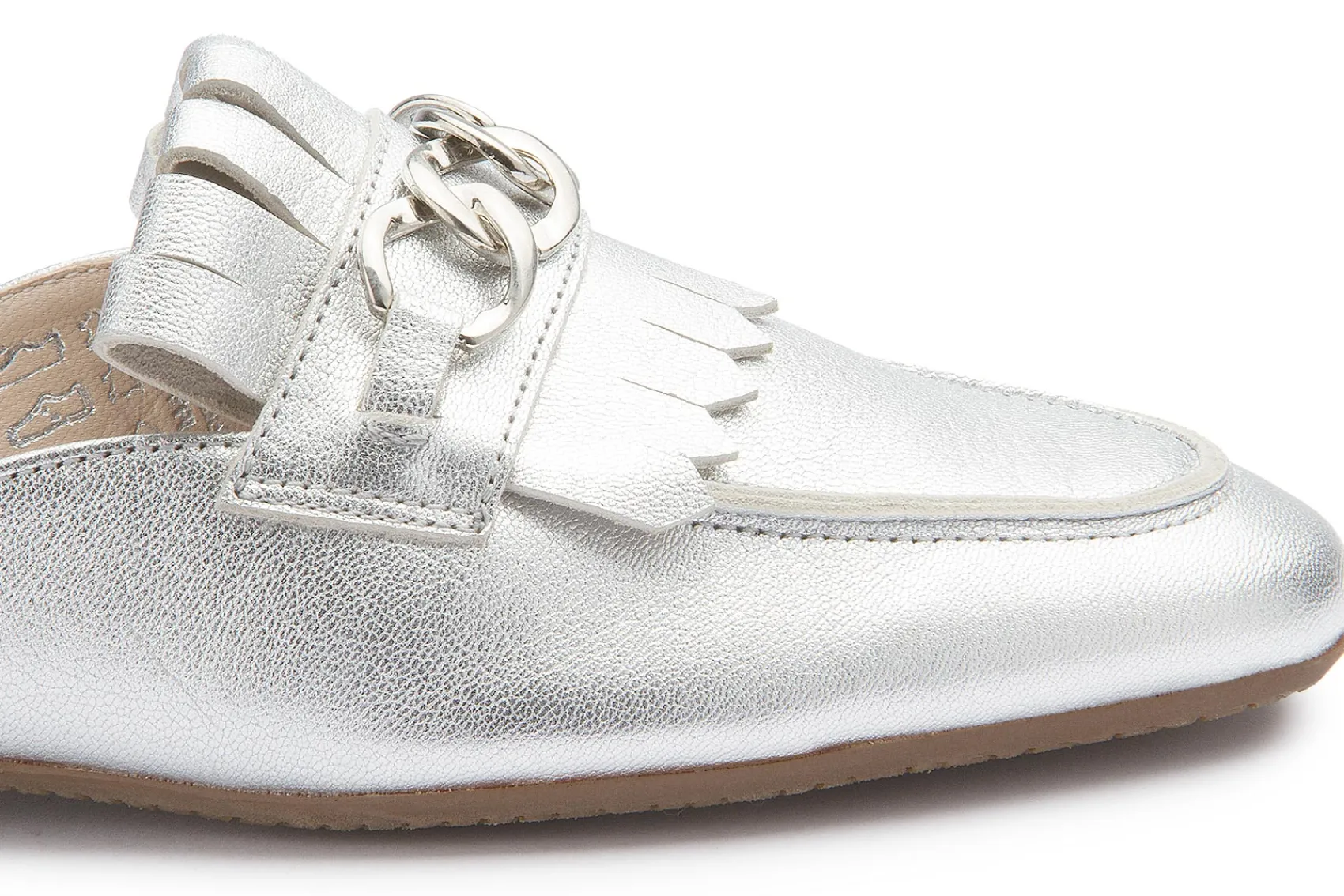 Sandalen|Pantoletten|Horsch Schuhe Sabot in Übergrößen Silber