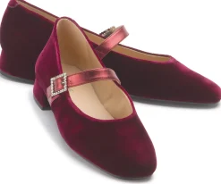 Ballerinas|Horsch Schuhe Samt-Ballerina in Übergrößen Rot