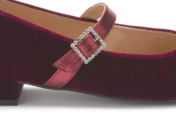 Ballerinas|Horsch Schuhe Samt-Ballerina in Übergrößen Rot
