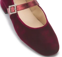 Ballerinas|Horsch Schuhe Samt-Ballerina in Übergrößen Rot