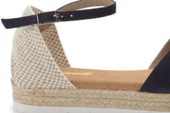 Espadrilles|Sandalen|Horsch Schuhe Sandale in Übergrößen Schwarz