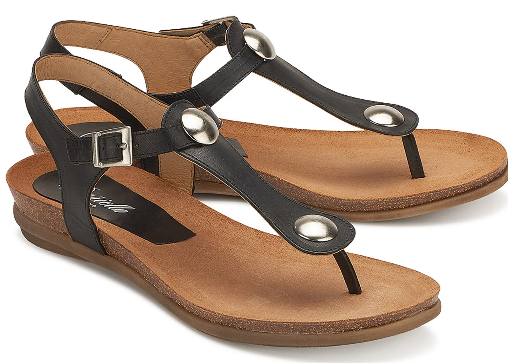 Zehentrenner|Sandalen|Horsch Schuhe Sandale in Übergrößen Schwarz