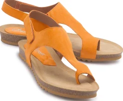 Zehentrenner|Sandalen|Horsch Schuhe Sandale in Übergrößen Orange