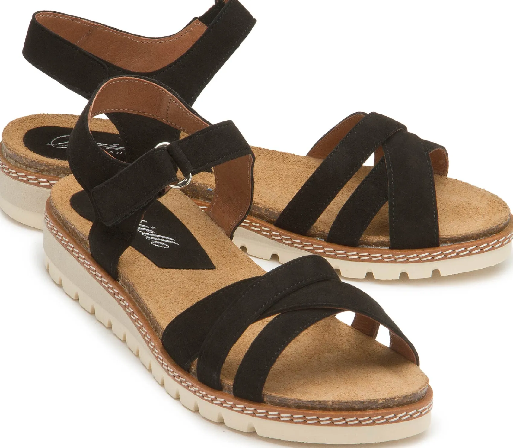 Sandalen|Pantoletten|Horsch Schuhe Sandale in Untergrößen Schwarz