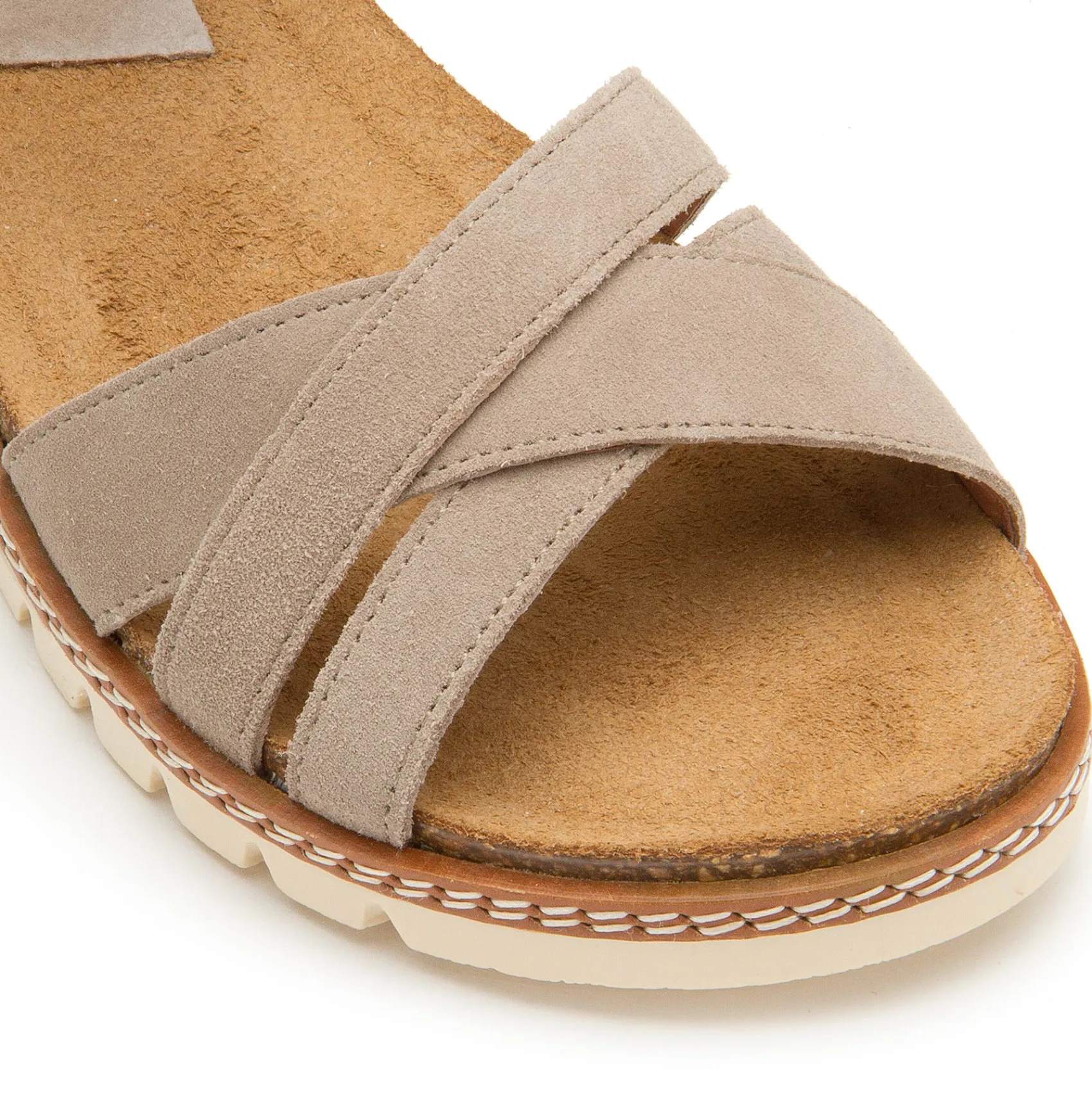 Sandalen|Pantoletten|Horsch Schuhe Sandale in Untergrößen Beige