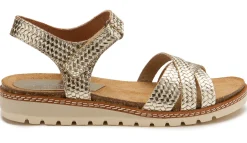 Sandalen|Pantoletten|Horsch Schuhe Sandale in Untergrößen Gold