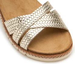Sandalen|Pantoletten|Horsch Schuhe Sandale in Untergrößen Gold