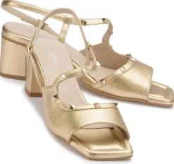 Sandalen|Horsch Schuhe Sandalette in Übergrößen Gold