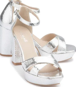 Sandalen|Horsch Schuhe Sandalette in Übergrößen Silber