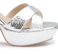 Sandalen|Horsch Schuhe Sandalette in Übergrößen Silber
