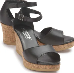 Sandalen|Horsch Schuhe Sandalette in Untergrößen Schwarz