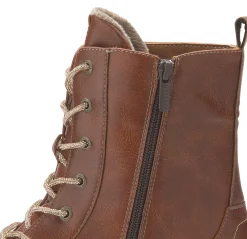 Stiefeletten|Mustang Damen Schnürboot in Übergrößen Braun