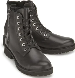 Stiefeletten|Remonte Schnürboot in Übergrößen Schwarz