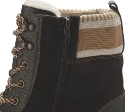 Stiefeletten|Boots|Remonte Schnürboot in Übergrößen Schwarz