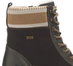 Stiefeletten|Boots|Remonte Schnürboot in Übergrößen Schwarz
