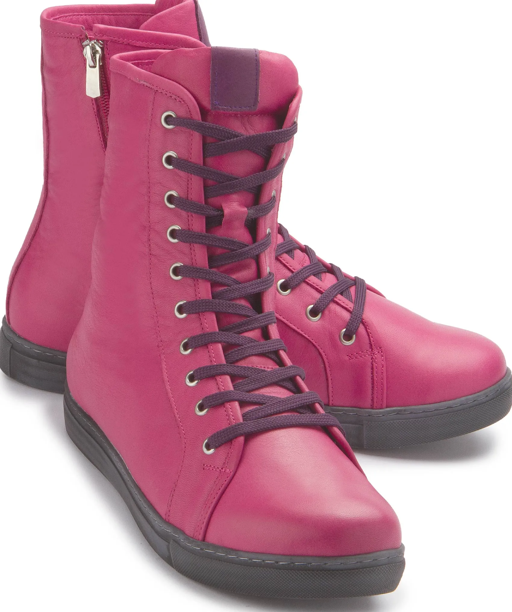 Stiefeletten|Horsch Schuhe Schnürboot in Übergrößen Pink