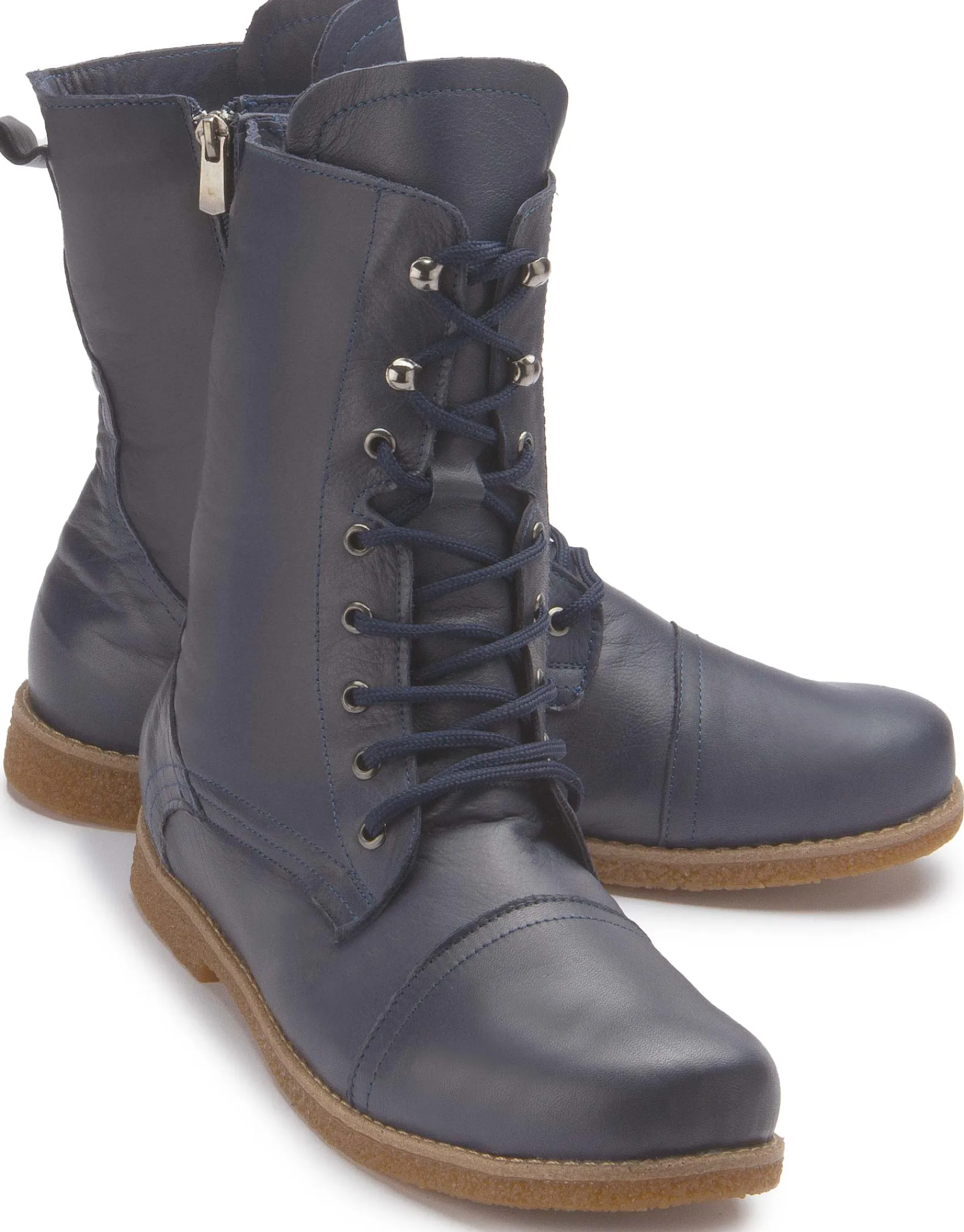 Stiefeletten|Horsch Schuhe Schnürboot in Übergrößen Blau