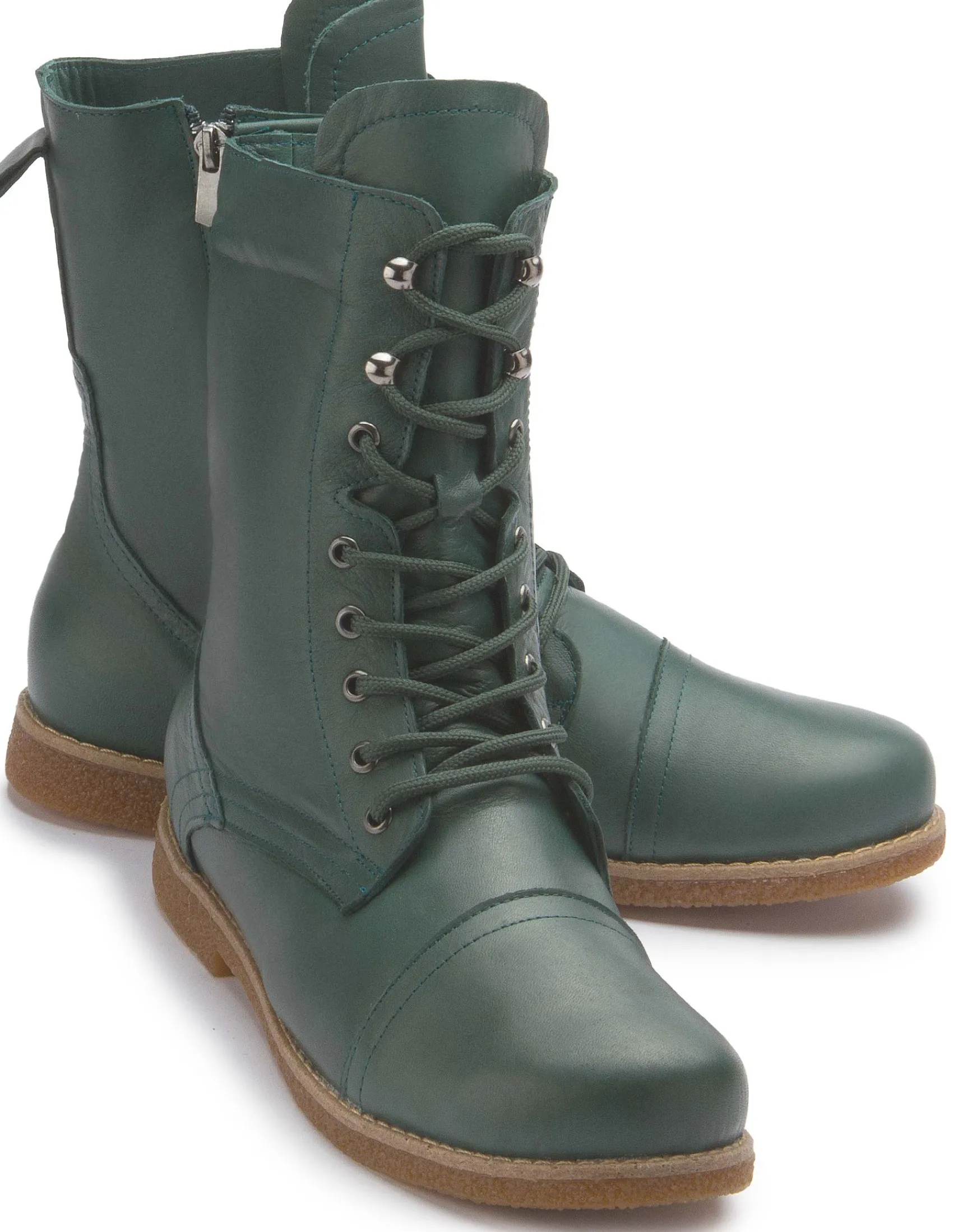 Stiefeletten|Horsch Schuhe Schnürboot in Übergrößen Grün