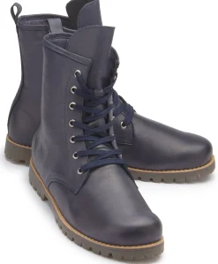 Stiefeletten|Boots|Horsch Schuhe Schnürboot in Übergrößen Blau
