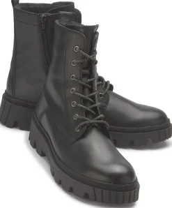 Stiefeletten|Boots|Gabor Schnürboot in Übergrößen Schwarz