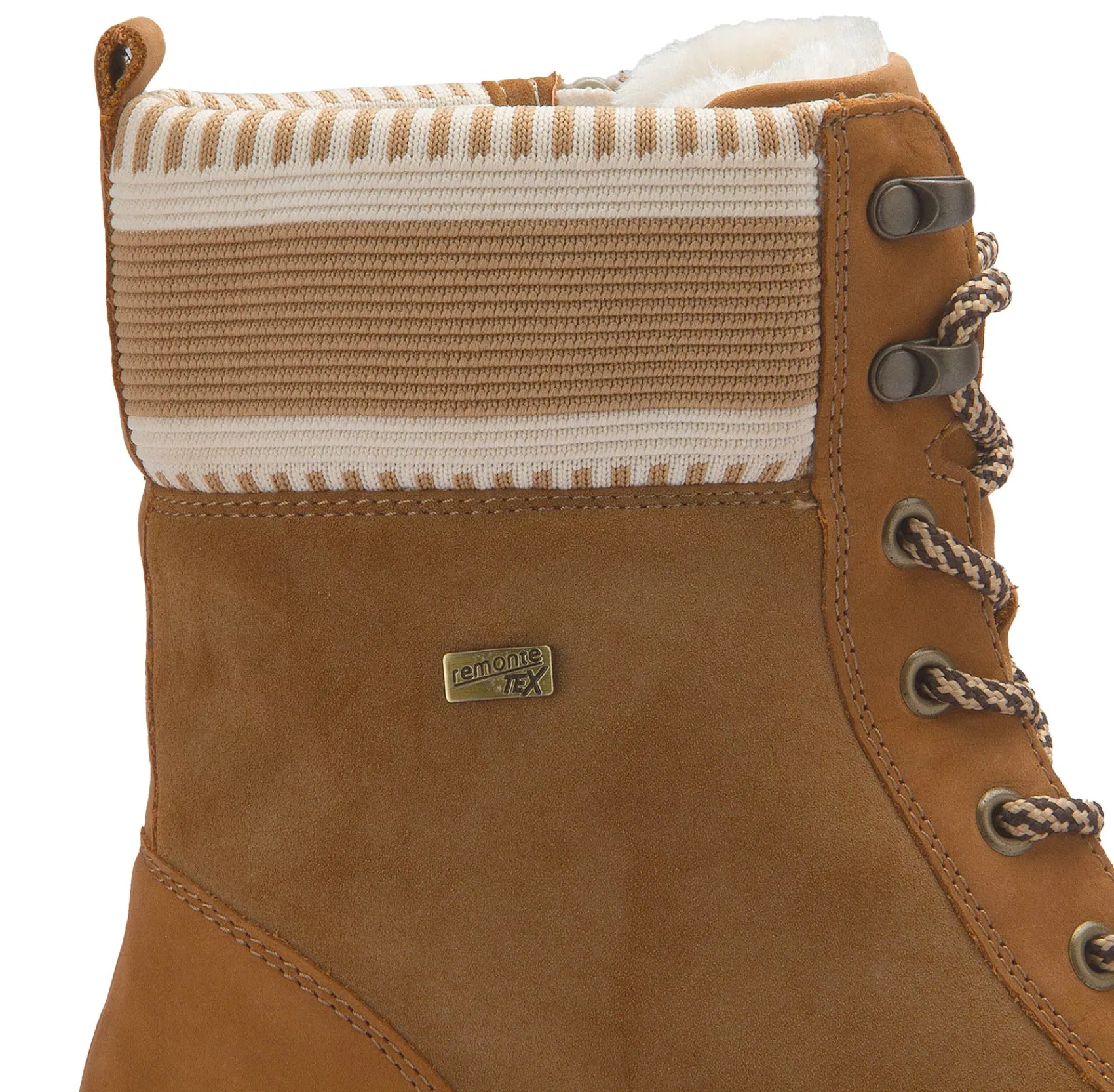 Stiefeletten|Boots|Remonte Schnürboot in Übergrößen Braun