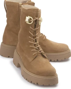 Stiefeletten|Boots|Gabor Schnürboot in Übergrößen Braun