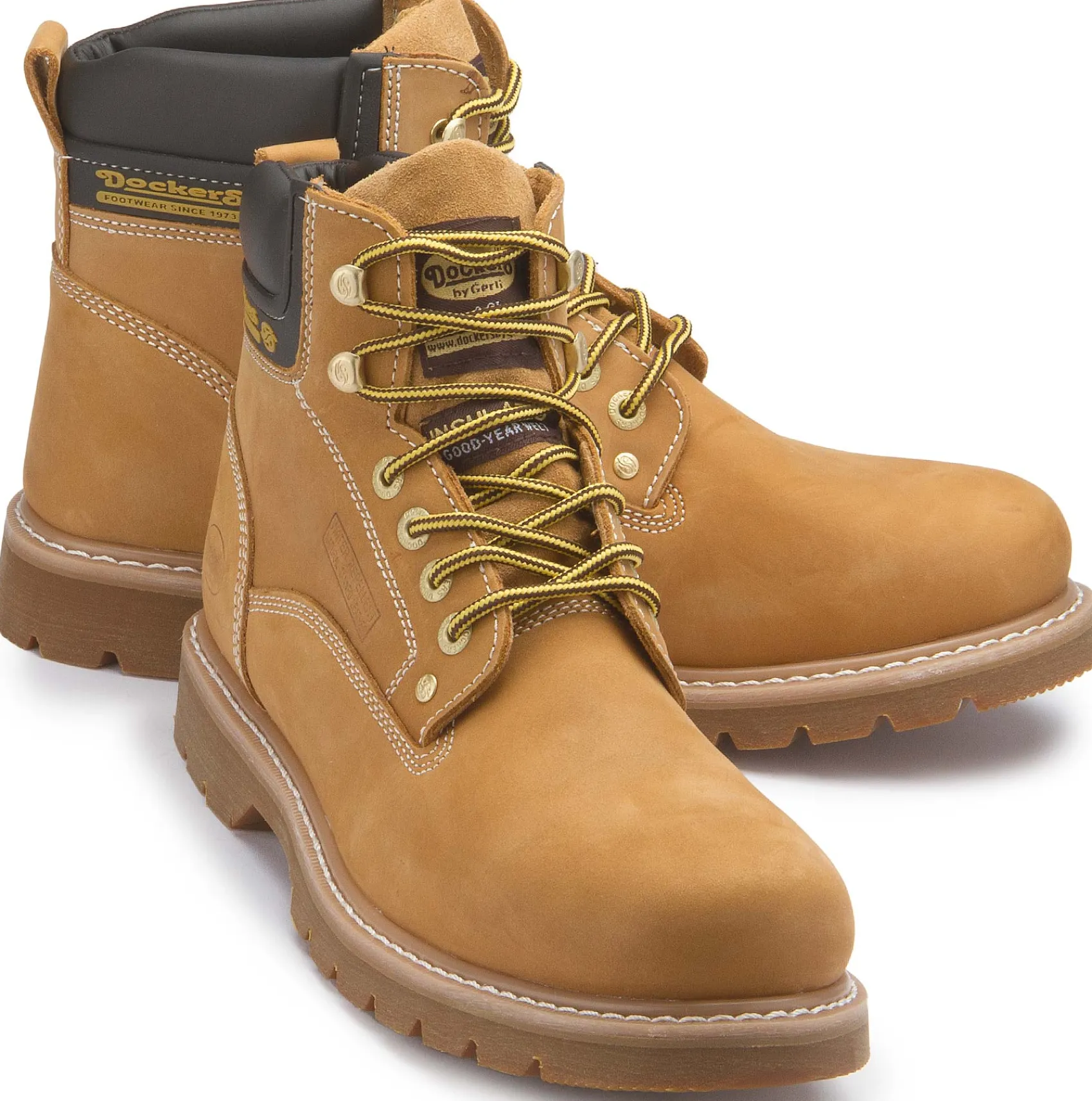 Stiefeletten|Boots|Dockers Schnürboot in Übergrößen Braun
