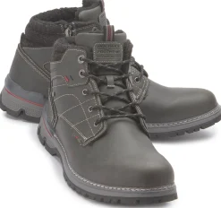 Stiefeletten|Schnürschuhe|Dockers Schnürboot in Übergrößen Schwarz