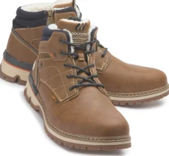 Stiefeletten|Schnürschuhe|Dockers Schnürboot in Übergrößen Braun