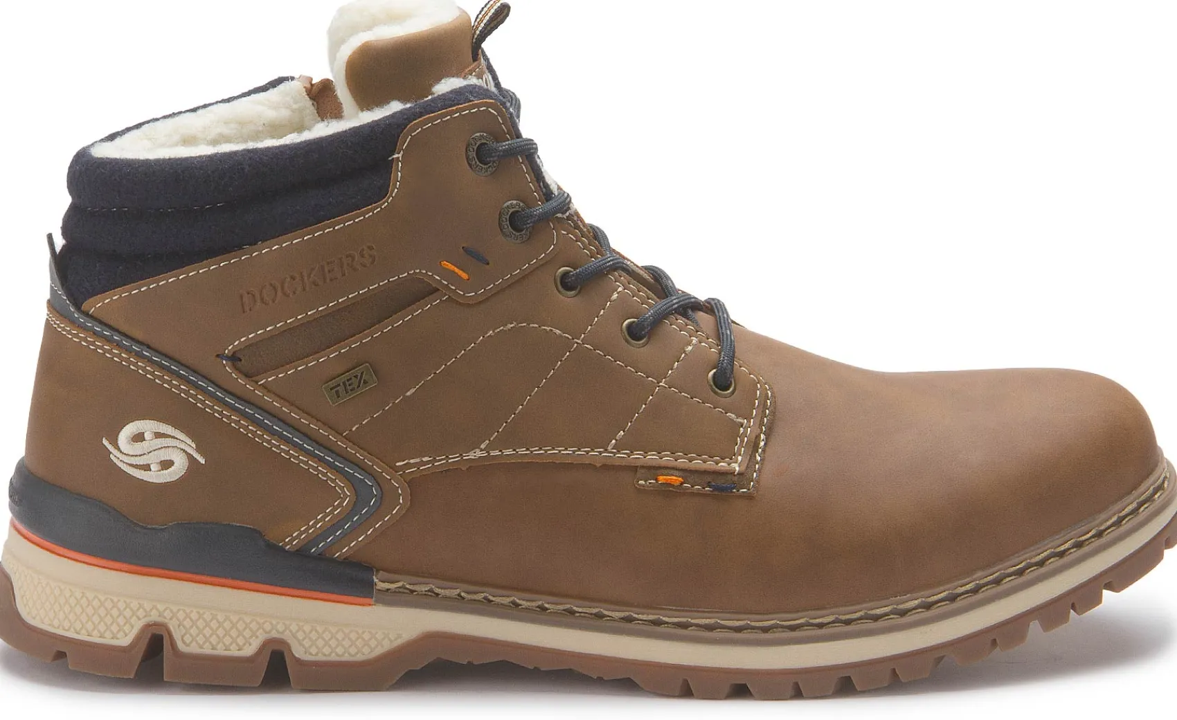 Stiefeletten|Schnürschuhe|Dockers Schnürboot in Übergrößen Braun