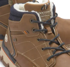 Stiefeletten|Schnürschuhe|Dockers Schnürboot in Übergrößen Braun
