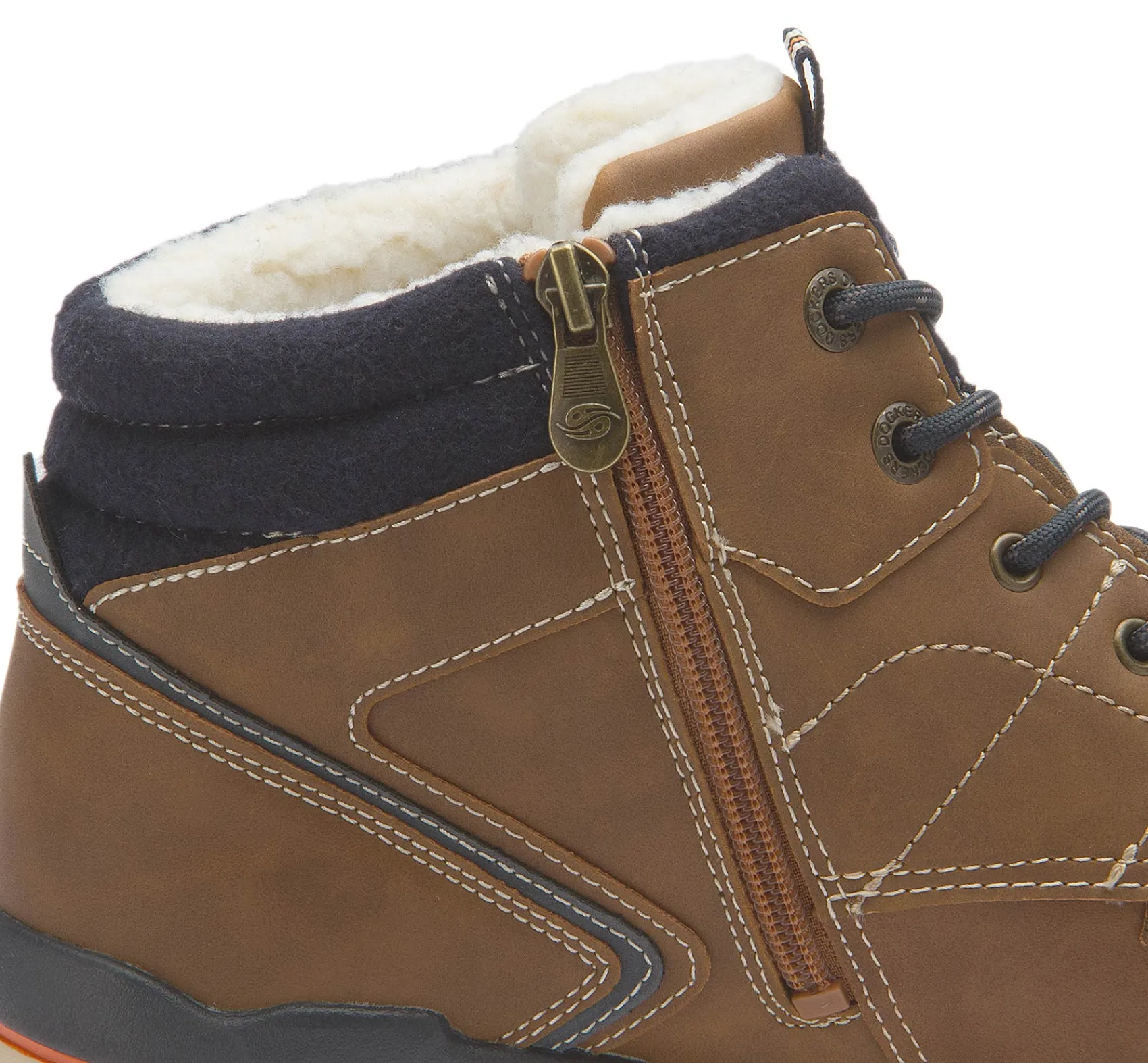 Stiefeletten|Schnürschuhe|Dockers Schnürboot in Übergrößen Braun