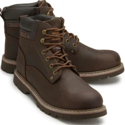 Stiefeletten|Boots|Dockers Schnürboot in Übergrößen Braun