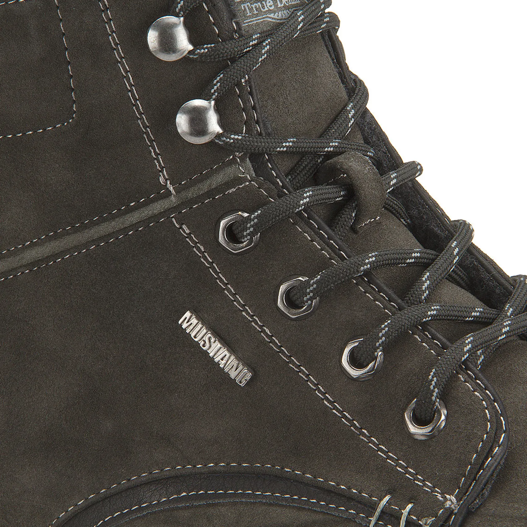 Stiefeletten|Boots|Mustang Herren Schnürboot in Übergrößen Grau