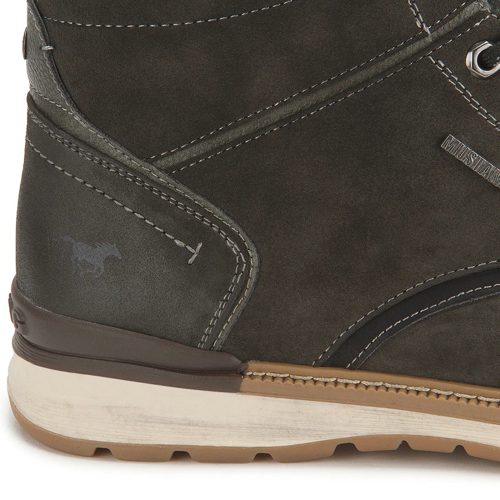 Stiefeletten|Boots|Mustang Herren Schnürboot in Übergrößen Grau