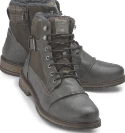 Stiefeletten|Schnürschuhe|Mustang Herren Schnürboot in Übergrößen Grau