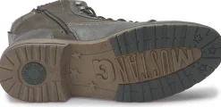 Stiefeletten|Schnürschuhe|Mustang Herren Schnürboot in Übergrößen Grau